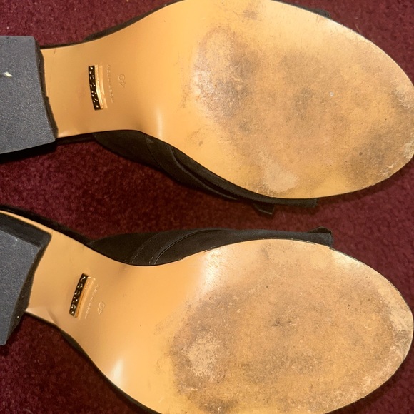 Gucci Double G Logo Black Suede Mules Authentic - Picture 5 of 6